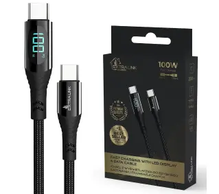 Extralink USB-C do USB-C 100W 2m Czarny
