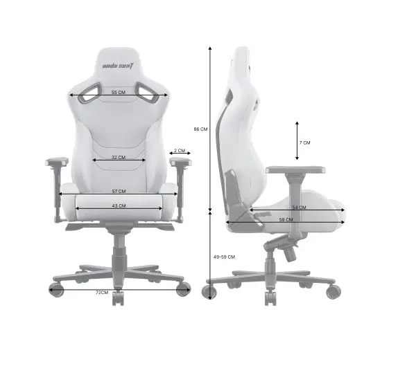 Anda Seat Kaiser 2 Pro XL Gamingowy do 200kg Tkanina Lniana Szary - Kup na Raty - RRSO 0%