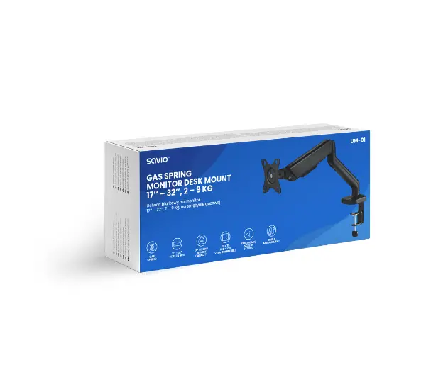 Savio UM-01 od 17’’ do 32’’ Max 9kg Czarny