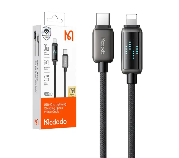 Mcdodo USB-C do Lightning CA-2630 36W LED 1,2m Czarny