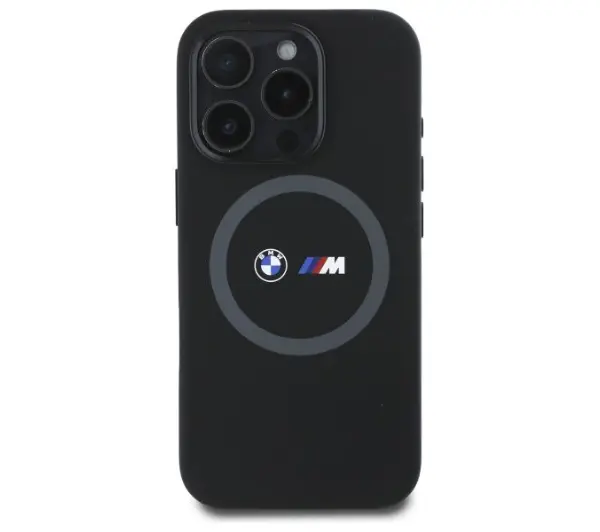 BMW M Silicone Printed Ring MagSafe iPhone 16 Pro Max Czarny