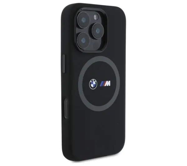 BMW M Silicone Printed Ring MagSafe iPhone 16 Pro Max Czarny