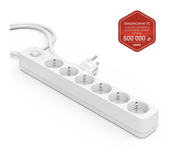 Hama 116079 6 gniazd 1,4m Biały