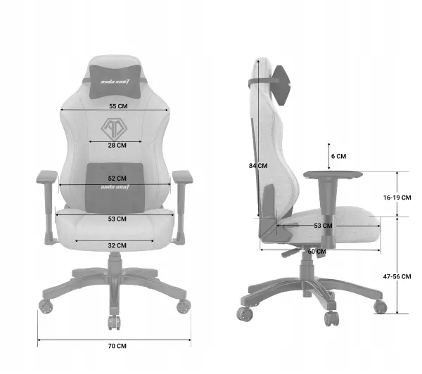 Anda Seat Phantom 3 L Gamingowy do 120kg Tkanina Ciemnoszary - Kup na Raty - RRSO 0%