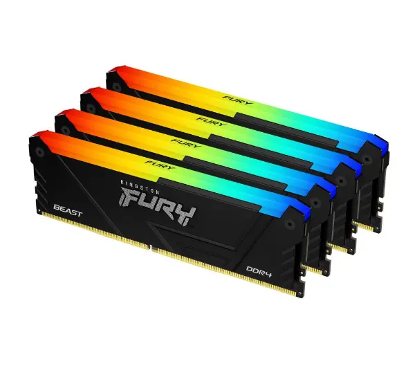 Kingston FURY Beast RGB DDR4 128GB (4 x 32GB) 3600 CL18 Czarny