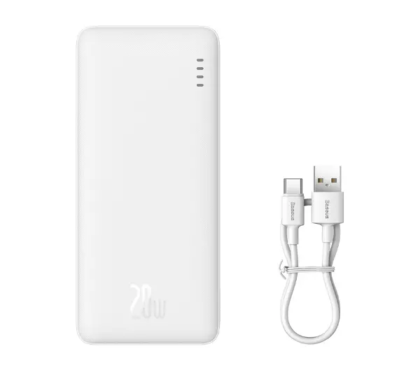 Baseus PPQD090002 Airpow 10000mAh 20W Biały