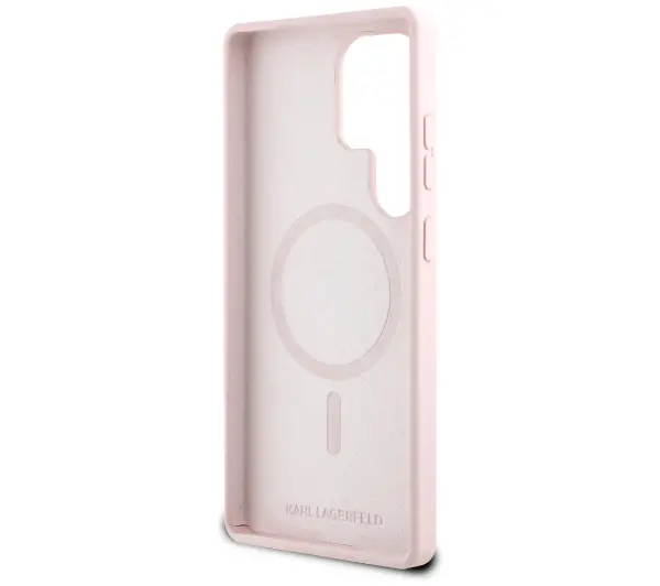 Karl Lagerfeld Silicone Double Heads And Circle MagSafe do Galaxy S25 Ultra Różowy