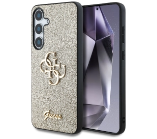 Guess Fixed Glitter Big 4G Metal Logo do Galaxy S25 Plus Złoty