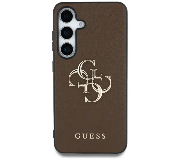 Guess Grained Big 4G Small Classic Logo do Galaxy S25 Brązowy