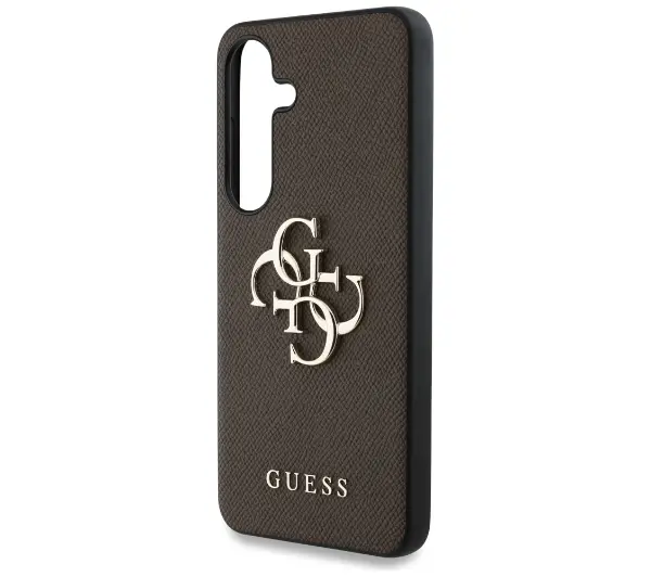 Guess Grained Big 4G Small Classic Logo do Galaxy S25 Brązowy