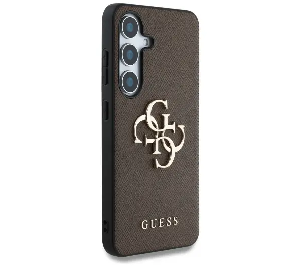 Guess Grained Big 4G Small Classic Logo do Galaxy S25 Brązowy