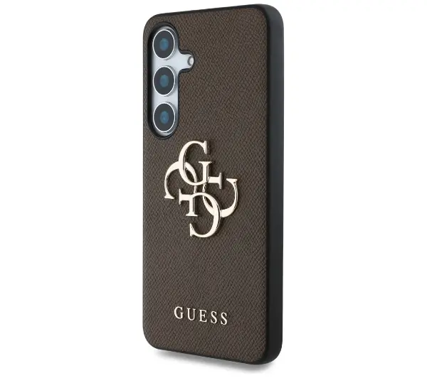 Guess Grained Big 4G Small Classic Logo do Galaxy S25 Brązowy