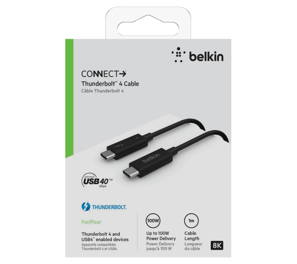 Belkin Thunderbolt 4 40Gbps 100W 1m Czarny
