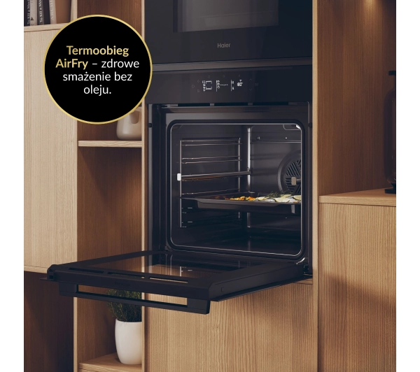 Haier ID Seria 2 H6 ID25G5HTB1 Funkcje AI Termoobieg AirFry Termosonda Zdalne sterowanie Czarne szkło - Kup na Raty - RRSO 0%