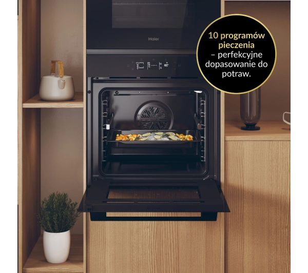 Haier ID Seria 2 H6 ID25G5HTB1 Funkcje AI Termoobieg AirFry Termosonda Zdalne sterowanie Czarne szkło - Kup na Raty - RRSO 0%