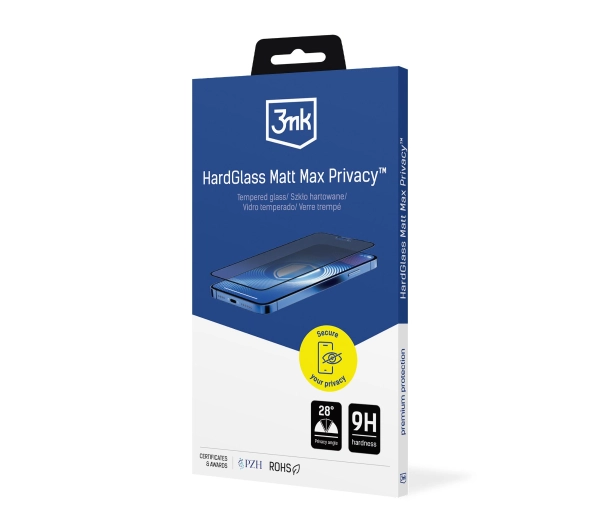 3mk HardGlass Matt Max Privacy do iPhone 16 Plus