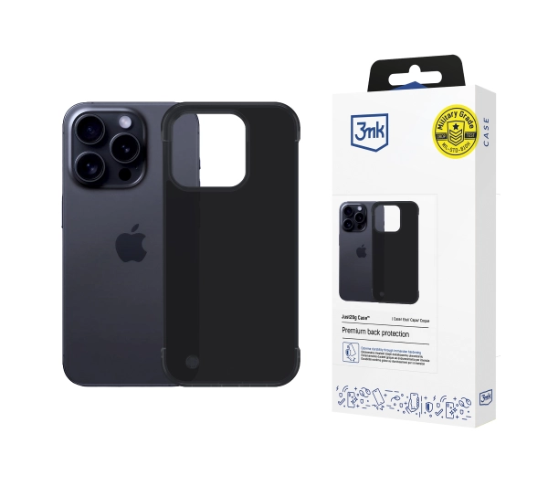 3mk Just20g Clear Case do iPhone 15 Pro Max Czarny
