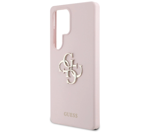 Guess Silicone Big 4G Logo Bottom Script Galaxy S25 Ultra Różowy