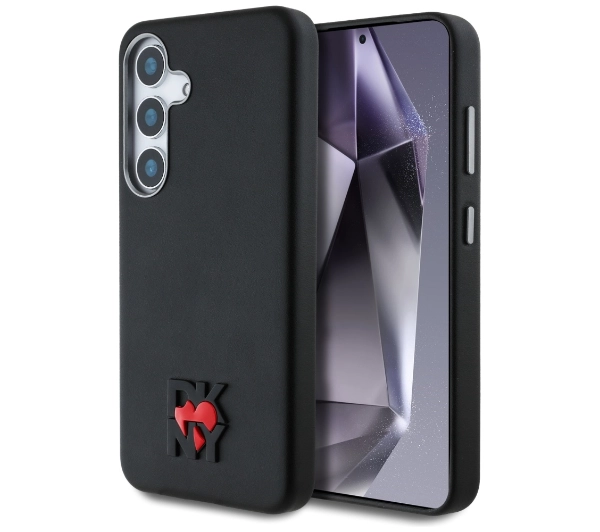 DKNY Leather Heart of NY do Galaxy S25 Czarny