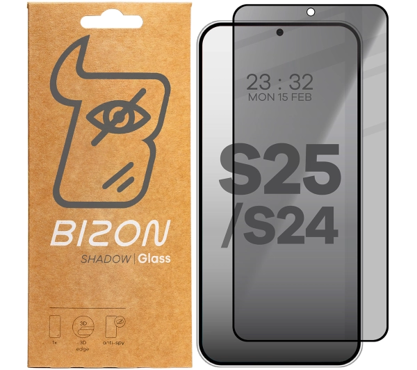 Bizon prywatyzujące pełne Edge Shadow do Galaxy S25/S24 Przyciemniane