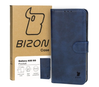 Bizon z klapką Pocket do Galaxy A55 5G Granatowy