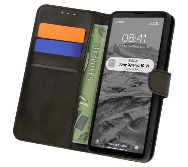 Bizon z klapką Pocket do Sony Xperia 10 VI Czarny
