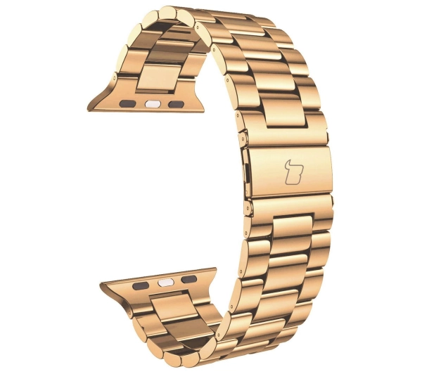 Bizon ze stali nierdzewnej Aura do Apple Watch 49/46/45/44/42mm Różowo-złoty