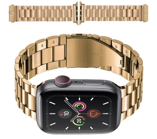 Bizon ze stali nierdzewnej Aura do Apple Watch 49/46/45/44/42mm Różowo-złoty