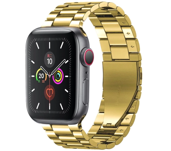 Bizon ze stali nierdzewnej Aura do Apple Watch 49/46/45/44/42mm Złoty