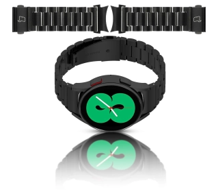 Bizon ze stali nierdzewnej Aura do Samsung Galaxy Watch FE/7/6/6 Classic/5/5 Pro/4/4 Classic Czarny