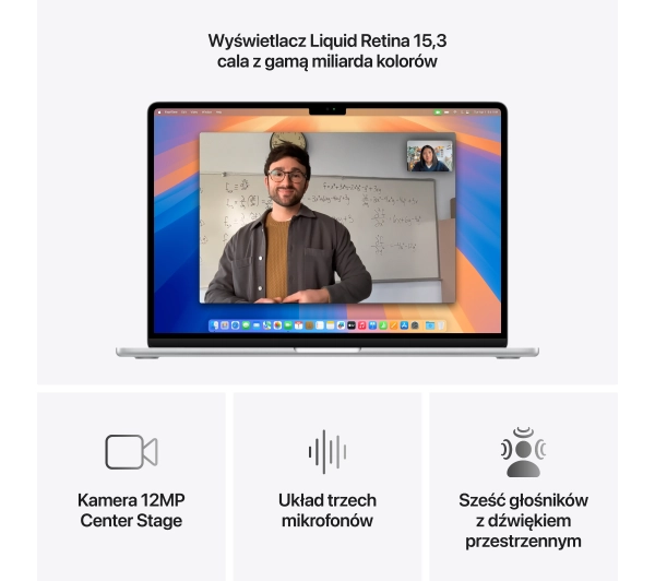 Apple MacBook Air 2025 15,3" M4 16GB RAM 512GB Dysk macOS Srebrny Funkcje AI - Kup na Raty - RRSO 0%
