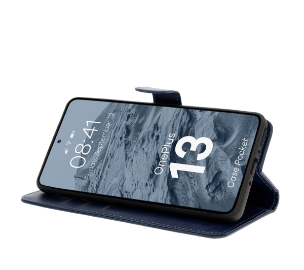 Bizon z klapką Pocket do OnePlus 13 Granatowy