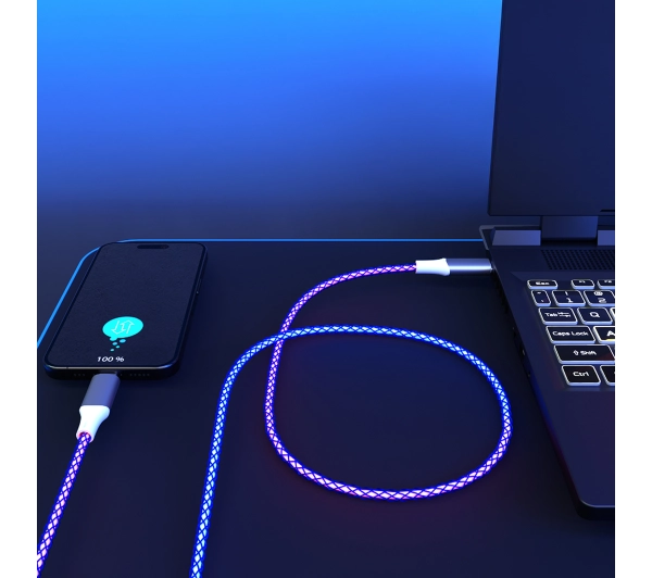 QUALO USB-C do USB-C 1m 3A Kolorowy