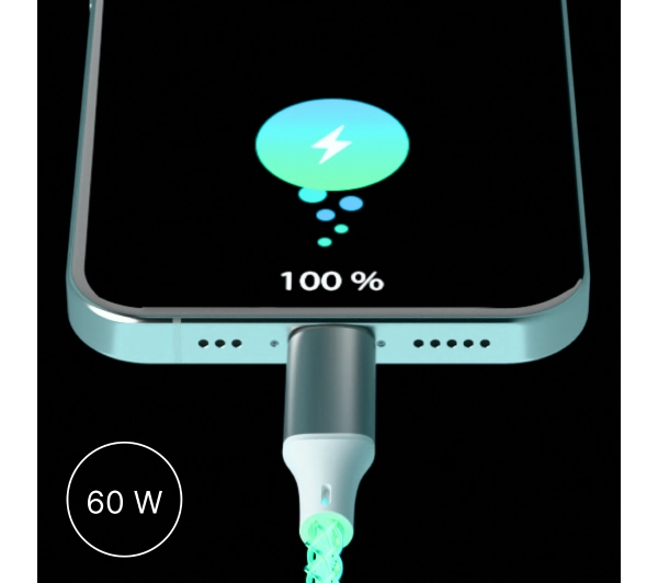 QUALO USB-C do USB-C 1m 3A Kolorowy
