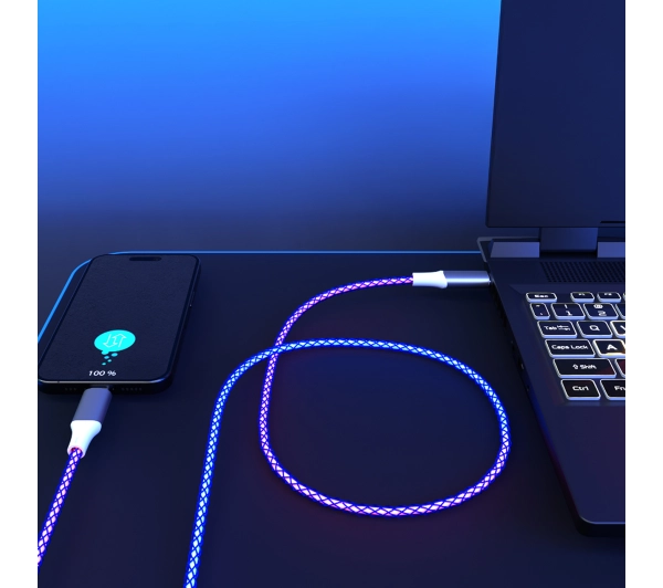 QUALO USB do USB-C 1m 3A Kolorowy