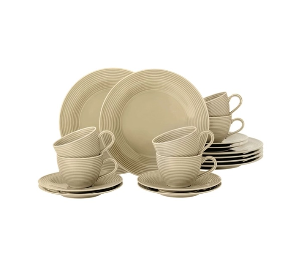 Zastawa stołowa - Seltmann Beat Color Glaze 18 elementów Beżowy