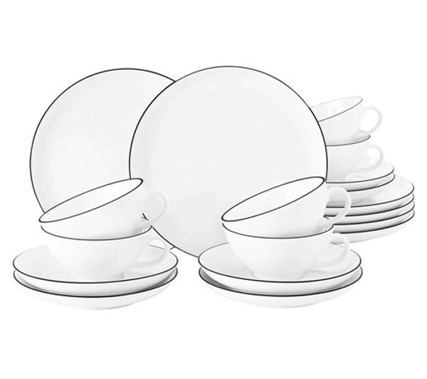 Zastawa stołowa - Seltmann Lido Black Line 18 elementów