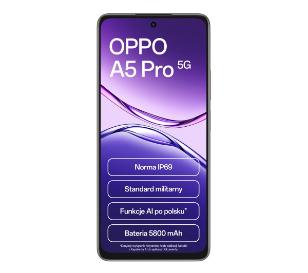 OPPO A5 Pro 5G 8/256GB Funkcje AI 6,6" 120Hz 50Mpix Brązowy - Kup na Raty - RRSO 0%