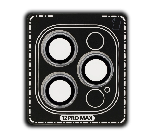 Bizon na aparat z aplikatorem Snap Lens do iPhone 12 Pro Max srebrna ramka