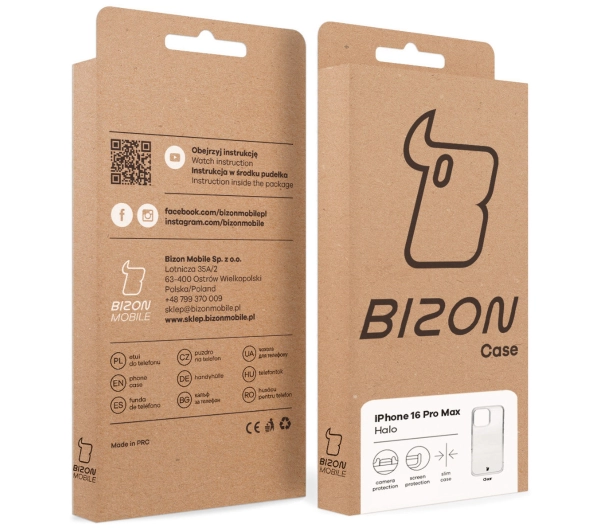 Bizon Halo do iPhone 16 Pro Max Przezroczysty