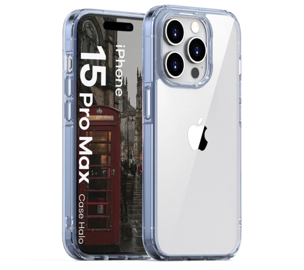 Bizon Halo do iPhone 15 Pro Max Przezroczysto-niebieski