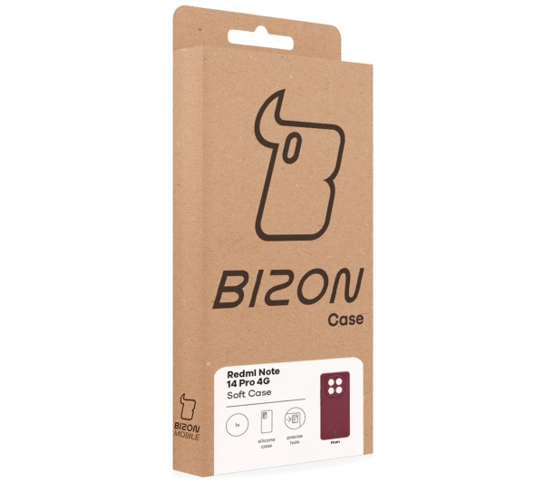 Bizon Silikonowe Soft do Xiaomi Redmi Note 14 Pro 4G Śliwkowy