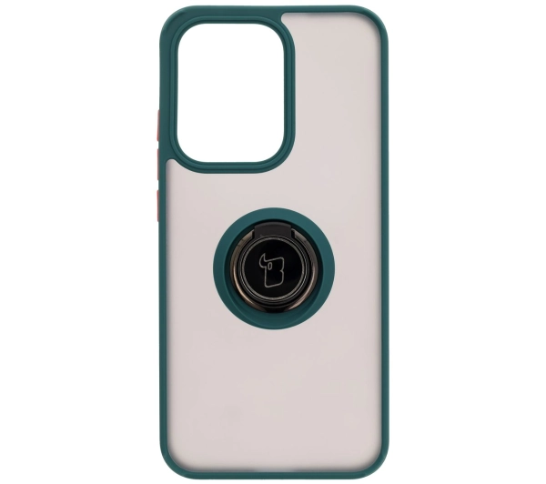 Bizon z uchwytem na palec Hybrid Ring do Oppo Reno13 przydymione z Ciemnozieloną ramką