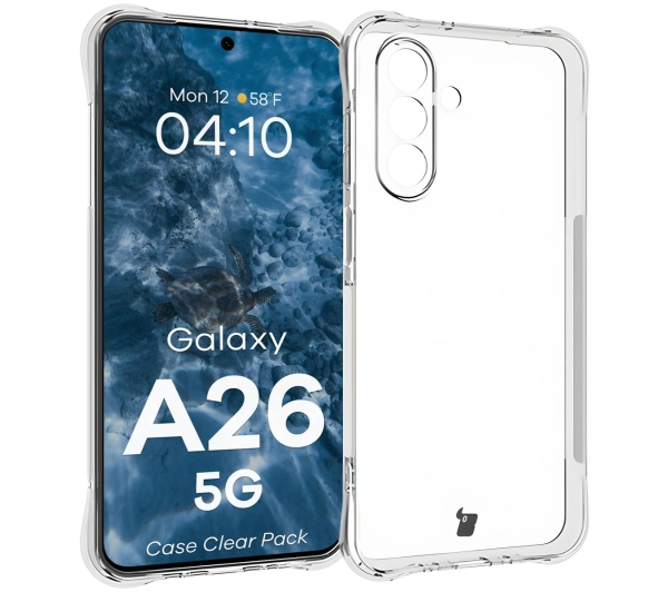 Bizon elastyczne etui Salpa + 2x szkło hartowane Clear Pack do Galaxy A26 5G