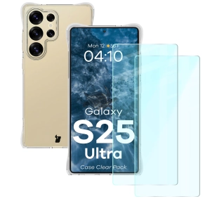 Bizon elastyczne etui Salpa + 2x szkło hartowane Clear Pack do Galaxy S25 Ultra