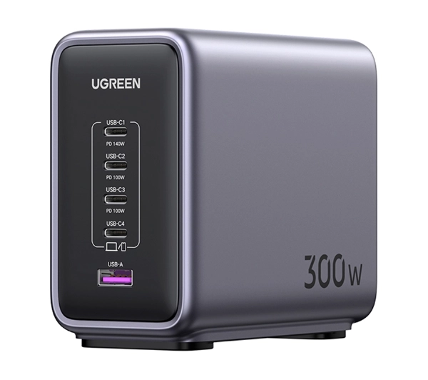 UGREEN CD333 Nexode USB 4xUSB-C GaN 300W + kabel USB-C 240W Czarny