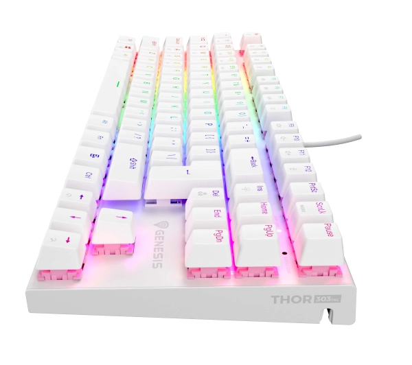 Genesis Thor 303 TKL RGB Outemu Peach Silent Biały