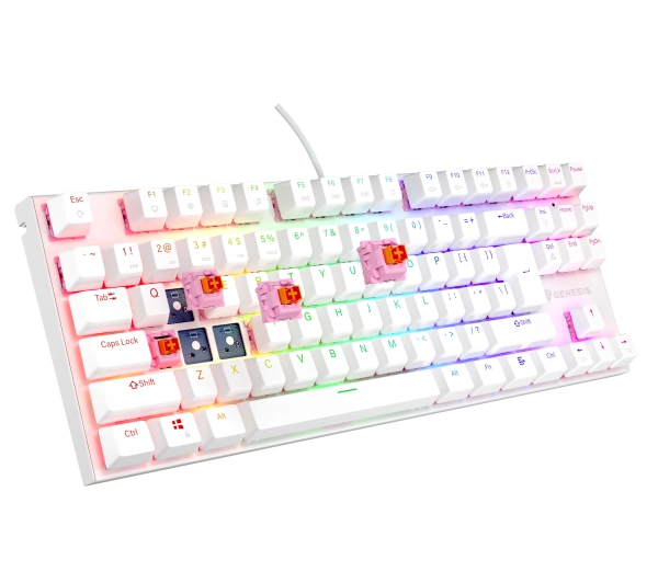 Genesis Thor 303 TKL RGB Outemu Peach Silent Biały