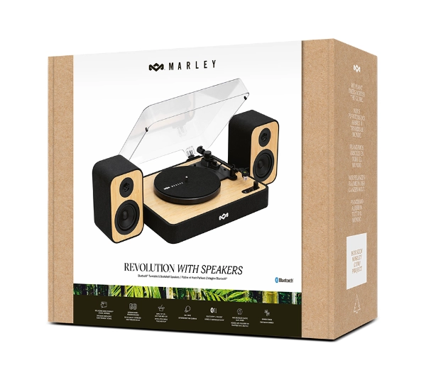 House of Marley Revolution + Głośniki (EM-JT304-SB) Manualny Napęd paskowy Bluetooth Czarno-beżowy - Kup na Raty - RRSO 0%
