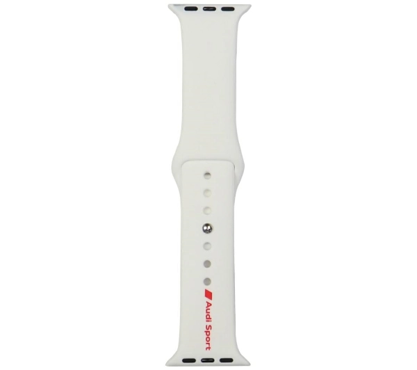Pasek AUDI Sport Red Logo Silicone Watch Strap do Apple Watch do koperty 40/41/42mm Biały